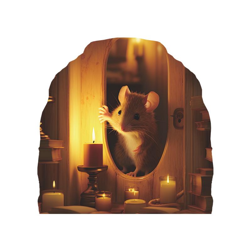 Cute 3D-style Cartoon Mouse Hole Wall Sticker Kitchen Living Room Kid Bedroom Wall Corner Decal Creative Fun Interior Decoration
