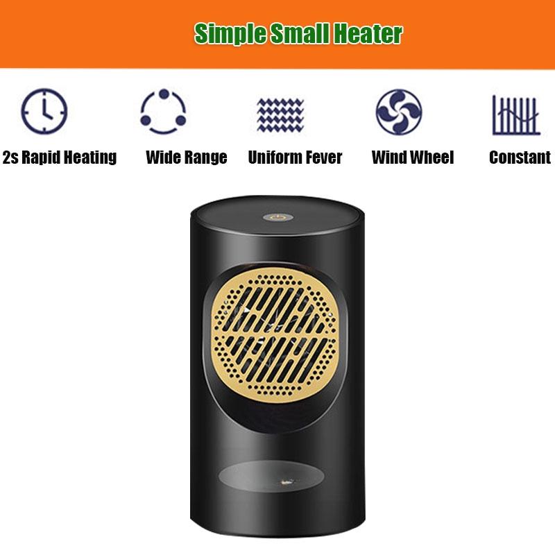 Mini Portable Hot And Cold Wind Electric Fan Heater Touch Switch Small Radiator Warmer Stove for Household Office Travel Black/White
