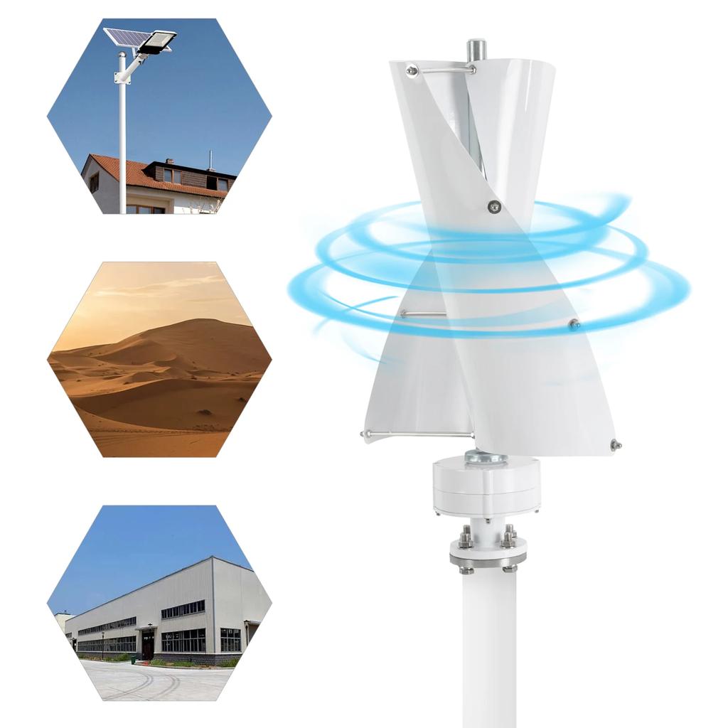 500W Wind Turbine, 12V IP67Wind Turbine Generator Kit,Vertical Axis Wind Turbine Generator w/Controller for Home, Boats, Cabins