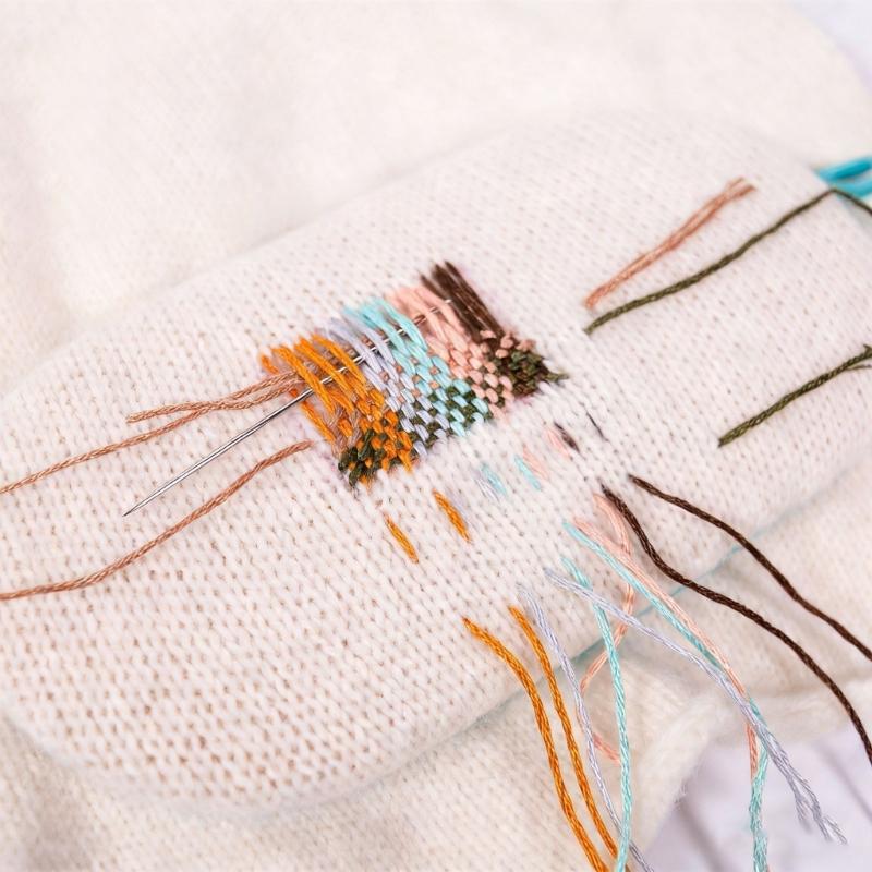 Elliptical Wooden Darning Tool Wood Mending Darning Tool Set With Large Eye Knitting Needle for Mending Socks Sweaters