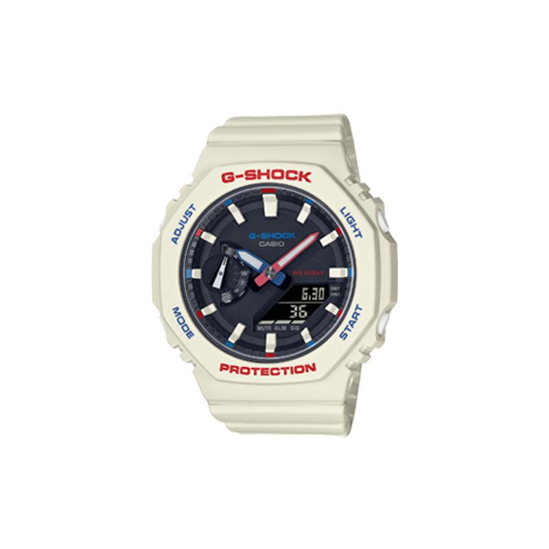 

Casio LCD/Pointer Dual Display Series G-SHOCK Farm Oak Macaron White Octagon Quartz Movement Resin Strap Japanese and Korean Watch GMA-S2100WT-7A1JF чёрный