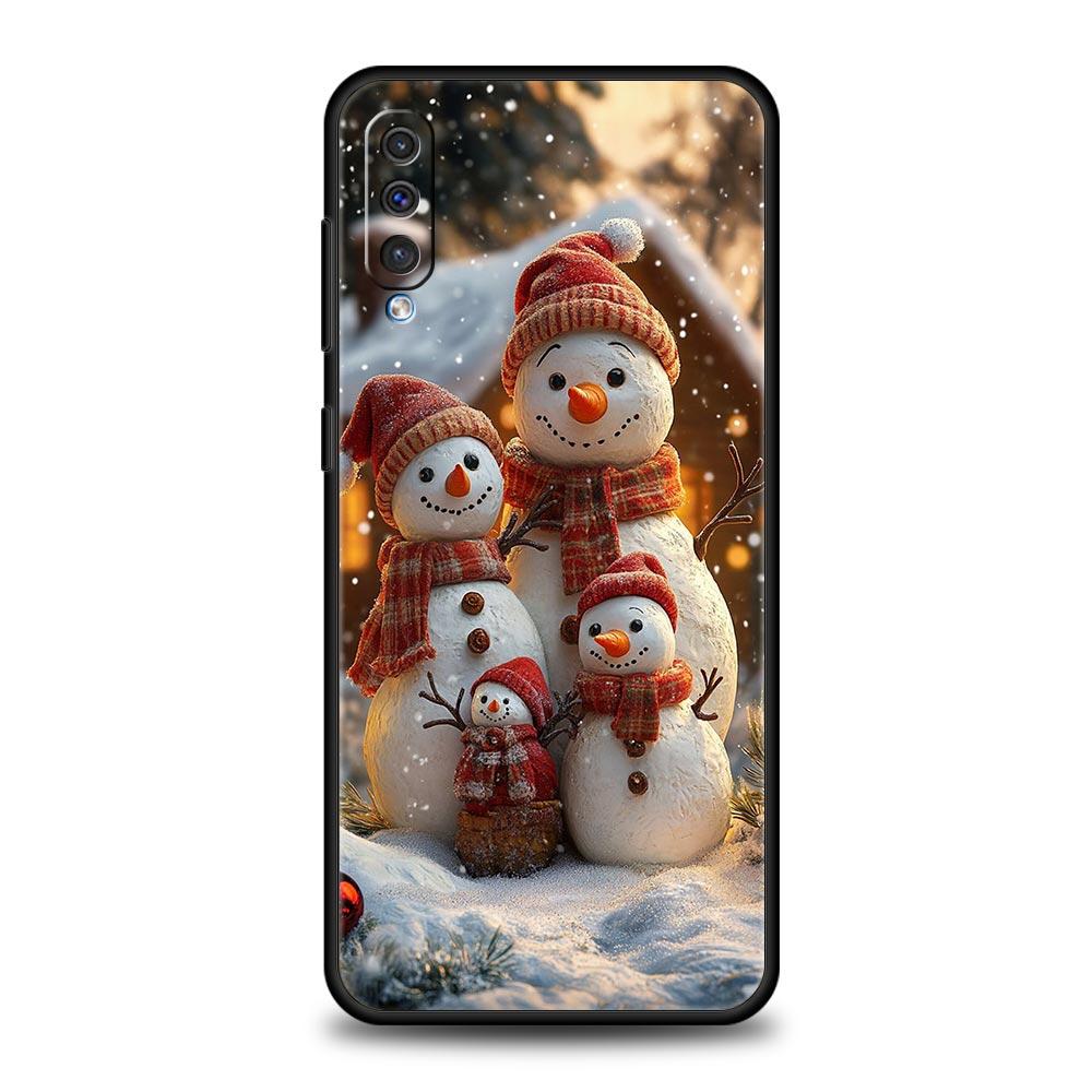 Christmas Snowman Phone Case for Samsung Galaxy A56 A36 A26 A16 A34 A24 A42 A22 A20 A12 A40 A30 A10 5G Soft TPU Cover Shell Bags