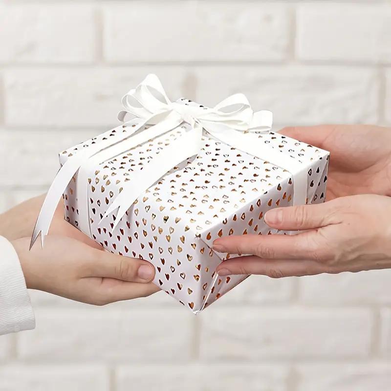 1 Roll Colored Heart Gift Wrapping Roll (300cm/118.1 Inch) | Ideal Decorative Paper for Parties