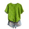 Women's Cute Sweater Knitted Fashion Casual Round-neck Short-sleeved  Cozy Print Top