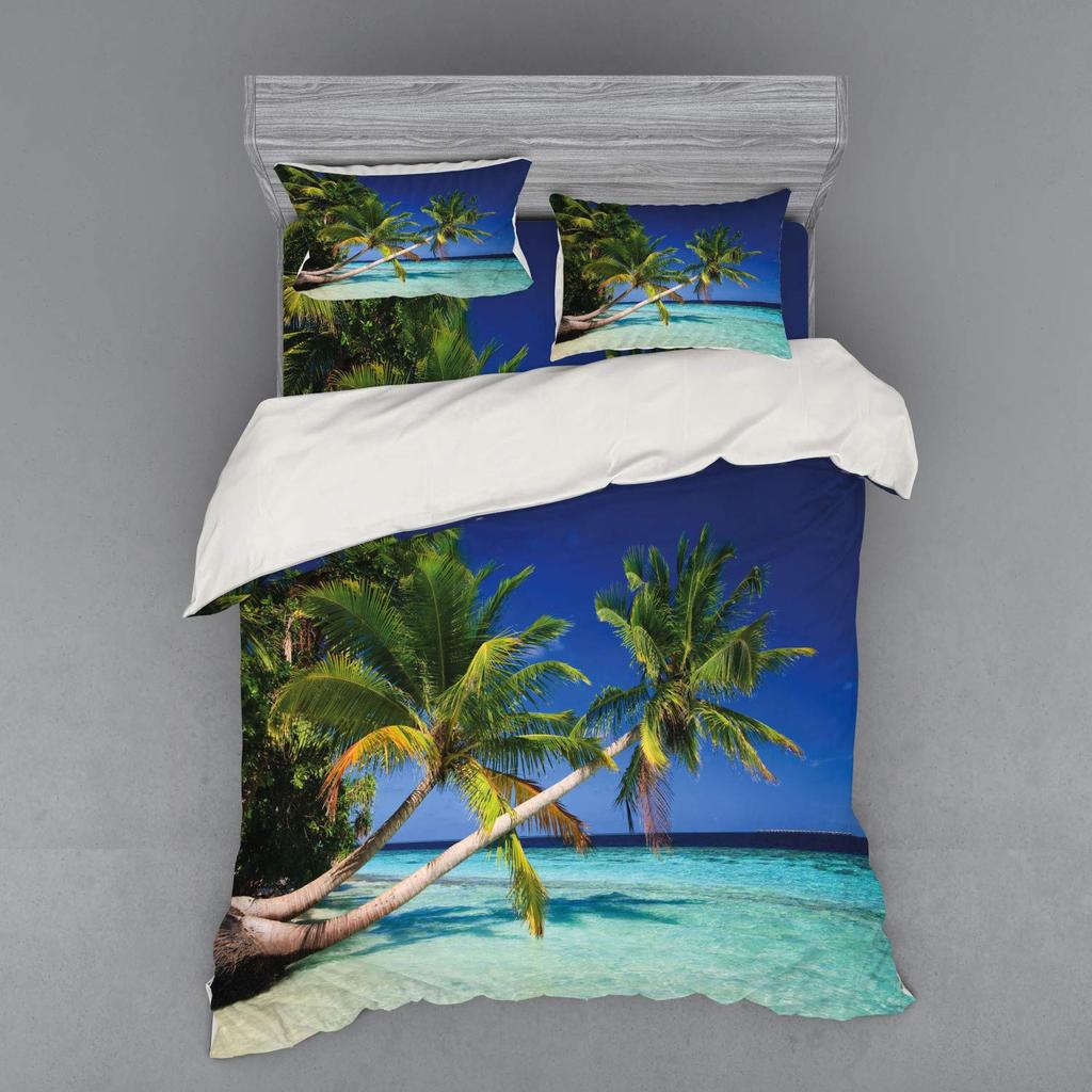 Coconut Collection Duvet Cover Set For Kids Teens Quilt Covers Lightweight Down Room Decor Queen Size 2 Pillowcase 1 Duvet Cover