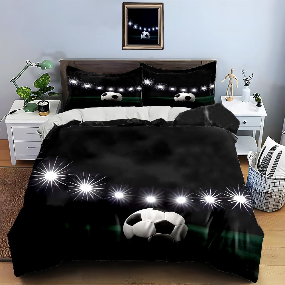 Soccer-themed spotlight. Bedding Duvet cover sets Duvet covers Pillowcases gifts (1 * Duvet Cover 2 * Pillowcases, without duvet insert)