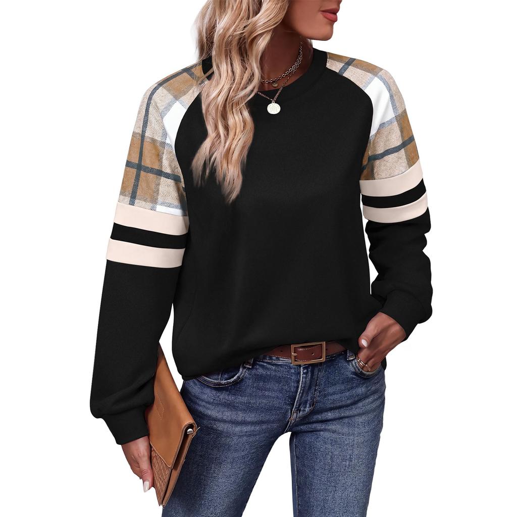 Women's Fashion Casual Long Sleeve Crewneck Pullover Sweatshirt for Everyday Wear