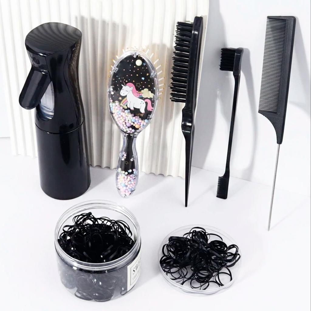 505pcs of comb brushes cartoon oval airbag comb hair comb set-500pcs of hair braided rubber bands,Special for real hair wigs