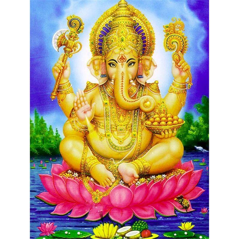 Tam Elmas Nakış Fil Tanrı Elmas Boyama Resim Mozaik El Yapımı Nakış Resimleri Yapıt