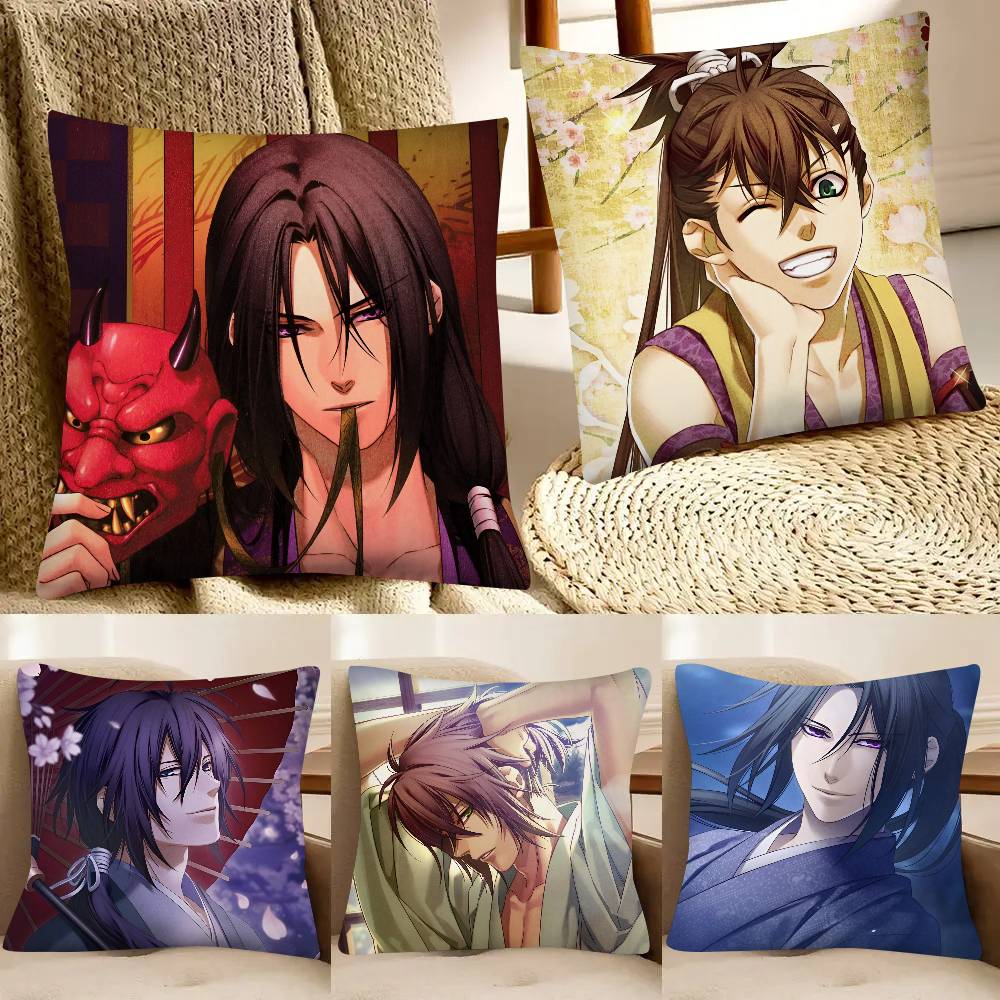 Game Anime HHakuoki Pillow Case Fashion Square Pillowcase Bedroom Sofa Room Ins Decoration Leisure