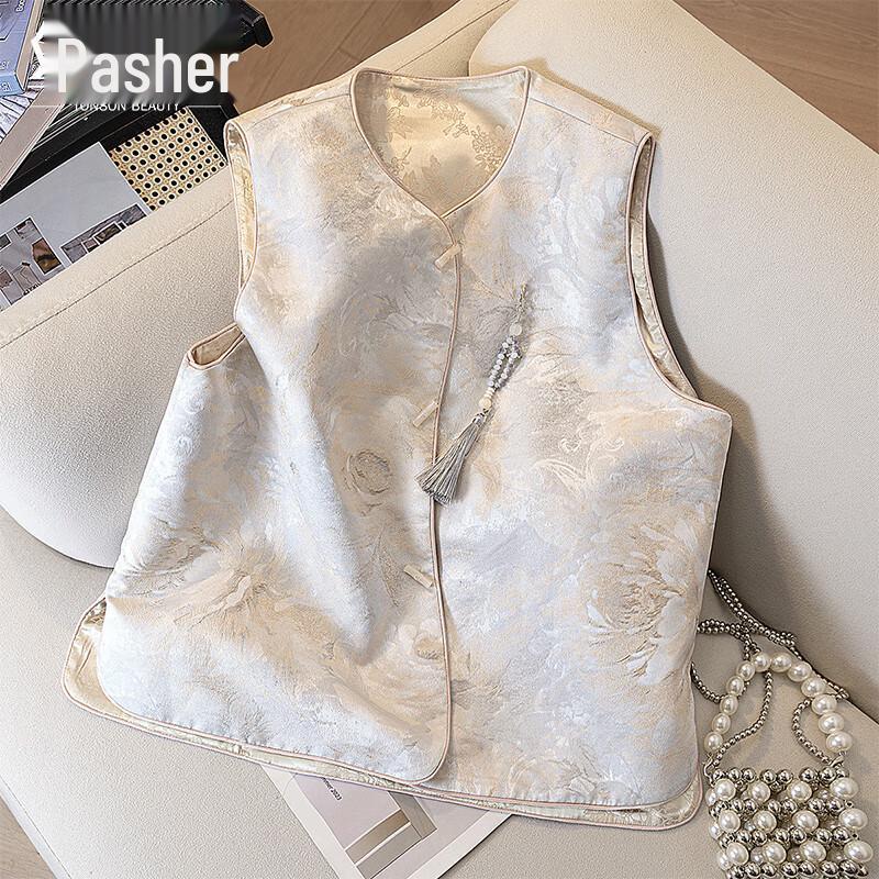 

Sibaishi Women s New Chinese Style Jacquard Vest L