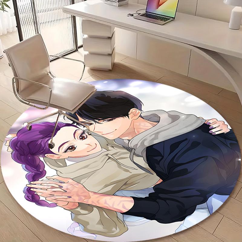 1pc KPop Demon Hunters19 Design Printed Area Round Carpet for Bedroom Living Room Home Decor Rugs Mat Non Slip Mat Rug for Bedside