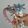 Pearl Crown Headband with Wig Braids & Snowflake Decor for Girls—Princess Style, Perfect for Daily Wear & Holiday Parties