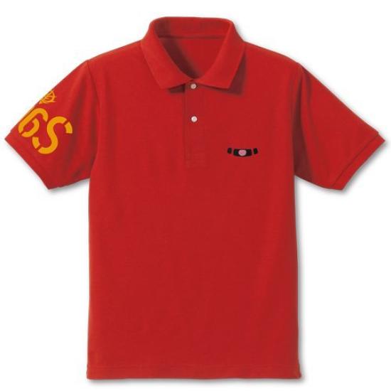 COSPA Mobile Suit Gundam Char's Zaku Mono-Eye Embroidered Polo Shirt, Red, Size L
