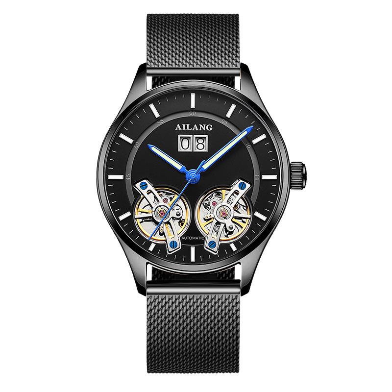 AILANG Men's Watches Waterproof New Automatic Mechanical Watches Double Flywheel