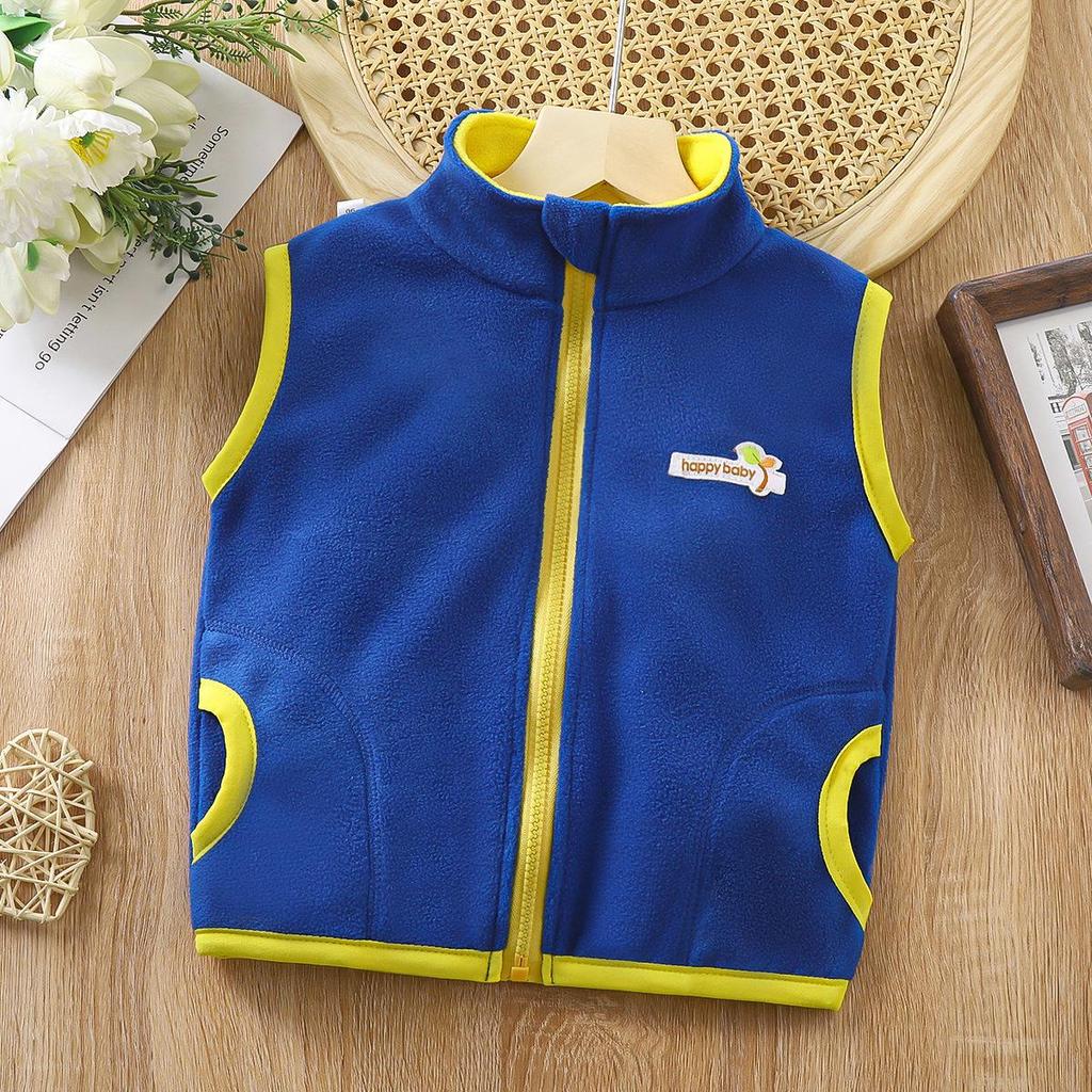 Children's Reversible Fleece Vest - Warm Double-Sided Zipper Cardigan for Toddlers and Kids