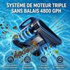 Robot Piscine sans Fil, Nettoie Sol/Parois/Ligne d’eau, 180Min&amp;200m² d'Autonomie, Robot Aspirateur, Filtration Ultra-Fine, avec APP