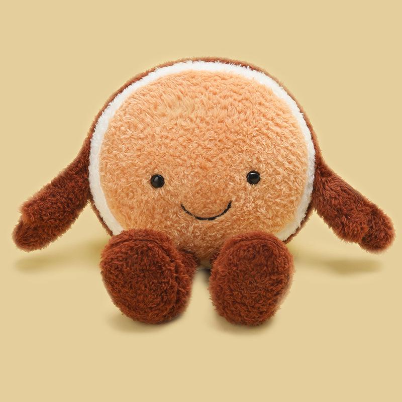 Trendy Plush Toy: Baking Egg Tart Bagel Burger Toast Doll Ornament for Kids
