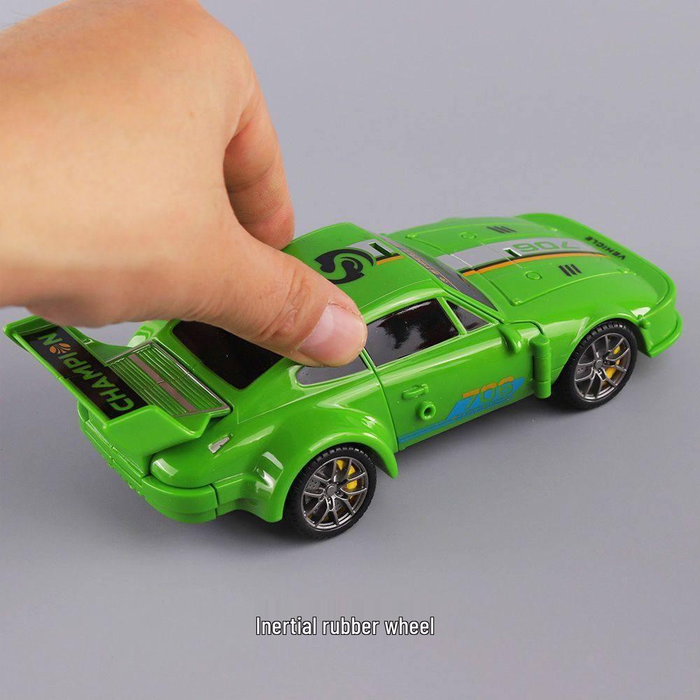 Transforming Robot Racing Car: Child's Inertial, Drop-Resistant Sports Model