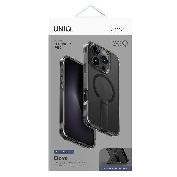 UNIQ Case Eleva with Vertica Stand iPhone 16 Pro 6.3" Black/carbon Black
