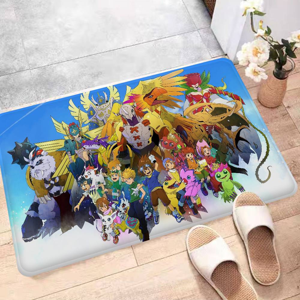 Kreslená D-Digimon Vstupní rohožka Pratelná Protiskluzová Podložka do obývacího pokoje k pohovce a křeslům Kuchyňská uvítací rohožka