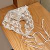 Sciarpa per capelli in pizzo floreale intrecciato bianco, avvolge le donne, foulard triangolare retrò, cappello, fascia per foto da viaggio, accessori per capelli