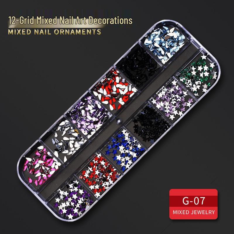 60 Nail Art Accessories: Rhinestones, Pearls, Rivets & Alloy Designs