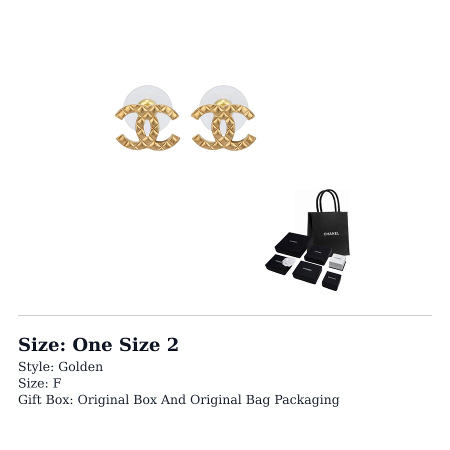 CHANEL Metal Stud Earrings Women`s Gold