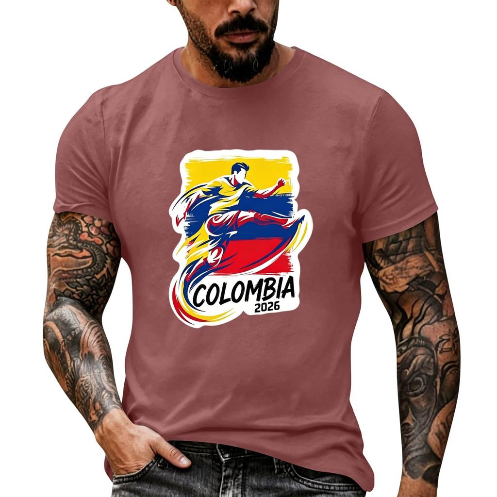 Men's Short Sleeve Graphic T Shirt Casual Crew Neck Cotton Tee Lightweight Comfortable Fit for Everyday Wear