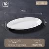 Melamine White Oval Fish Plate – Thickened Imitation Porcelain, 16-inch Large for Hotels