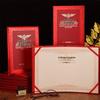 Jing Yu 12K Cloth Completion Certificate Covers with Gold Stamping