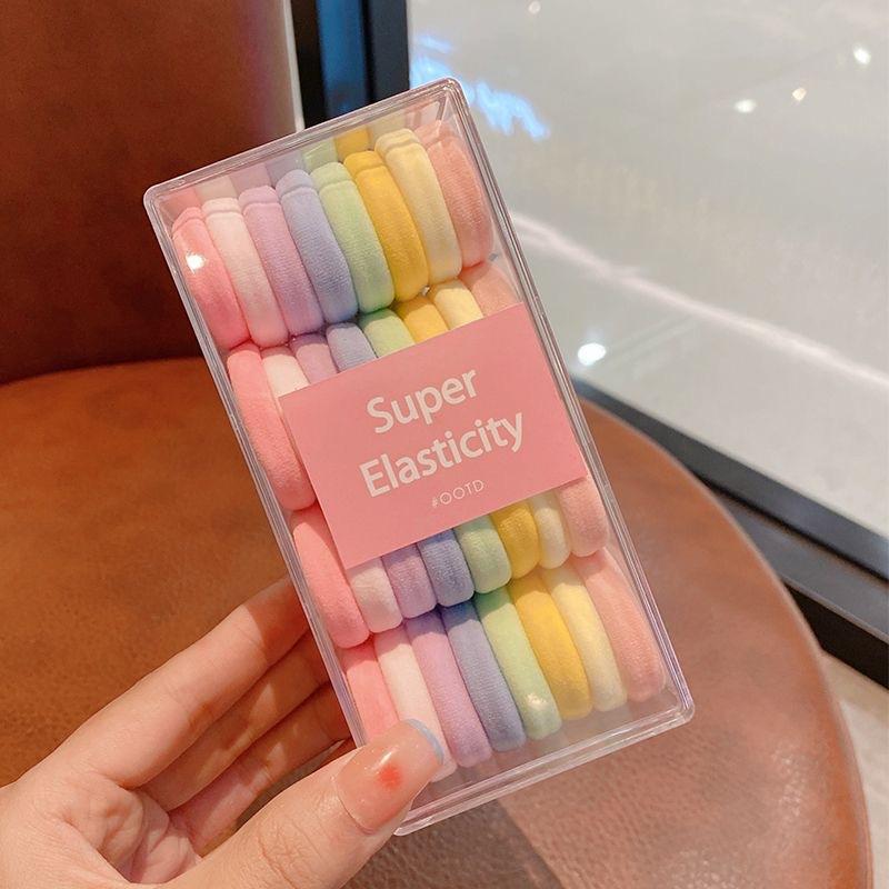 

32 шт. Цветные резинки для волос, Не повреждающие волосы, Высокая резинка для конского хвоста, Повязка на голову, Высокоэластичный набор резинок в коробке.