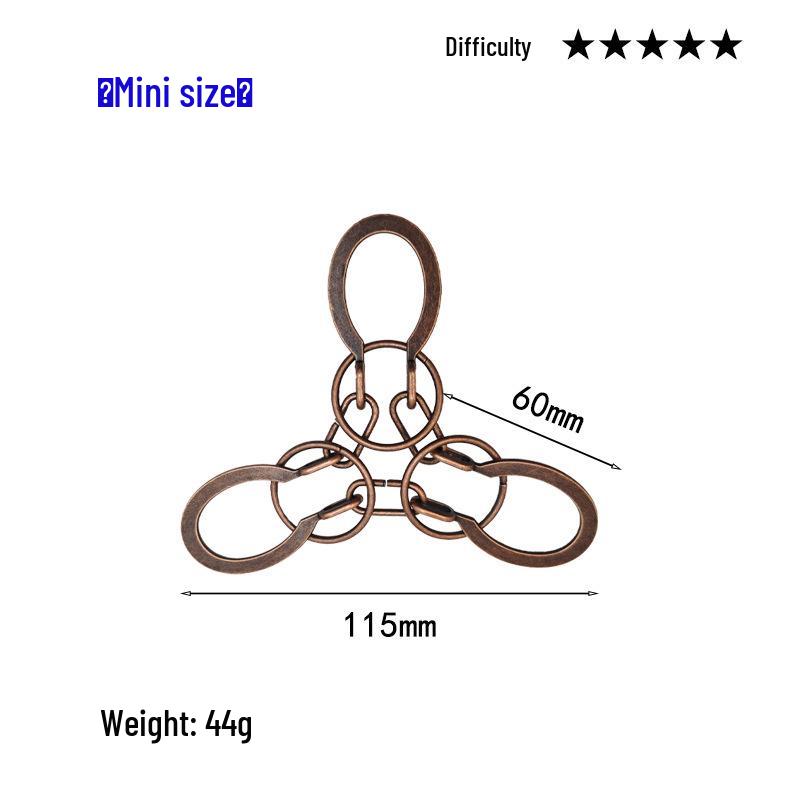 Intelligence Puzzle Zinc Alloy Disentanglement Rings - Unlock Nine Linked Rings Kongming Luban Lock Educational Toy