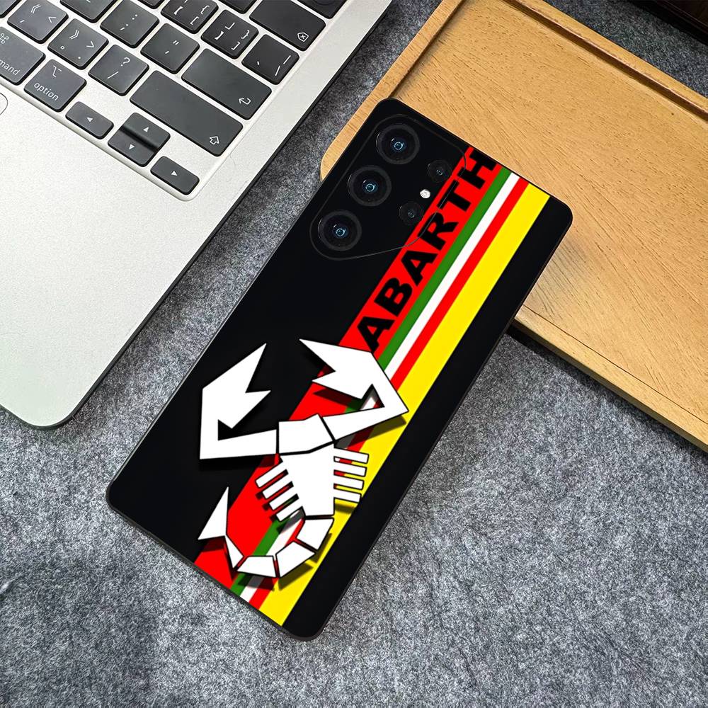 

Italy Famous Car A-ABARTH Logo Phone Case For Samsung S 24 Fe 25 Ultra Plus 20 Lite 21 30 22 23 24 22 Ultra 5G Fundas Samsung S20 fe