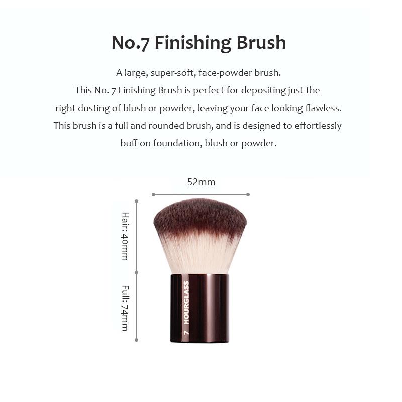 No.7 Finishing Brush Portable Powder Blush Bronzer Kabuki Makeup Brush Brown Metal Beauty Cosmetics Tool