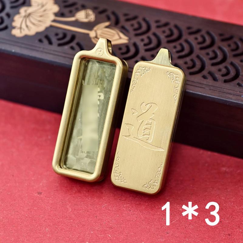 Tibetan Thangka Gold Necklace: Non-fading, Waterproof GAU Box Pendant, Multi-size Options