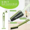 Cute 4-in-1 Bathroom Cleaner Brush Carrot-shaped Plastic Floor Cleaning Brush Stiff Bristle Rubber Scraper Crevice Brush Tool