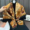 1116 New Chain Letter Simulation Silk Scarf Comfortable and Breathable Versatile Square Scarf Seaside Sunscreen Beach Towel
