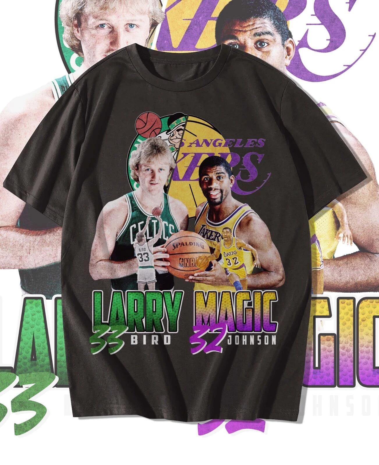 Magic Johnson Larry Bird NBA Greats Shirt Sizes Available Youth-5XL! Fast Ship!! 2XL