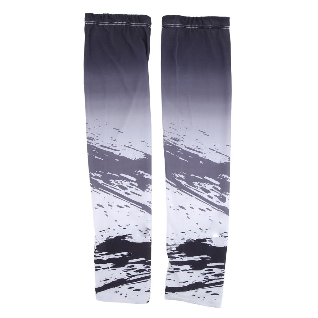 1 Pair Ice Silk Sleeves UV Sun Protection Lengthen Thin Breathable Quick Drying Cooling Arm Sleeves for Summer Sports