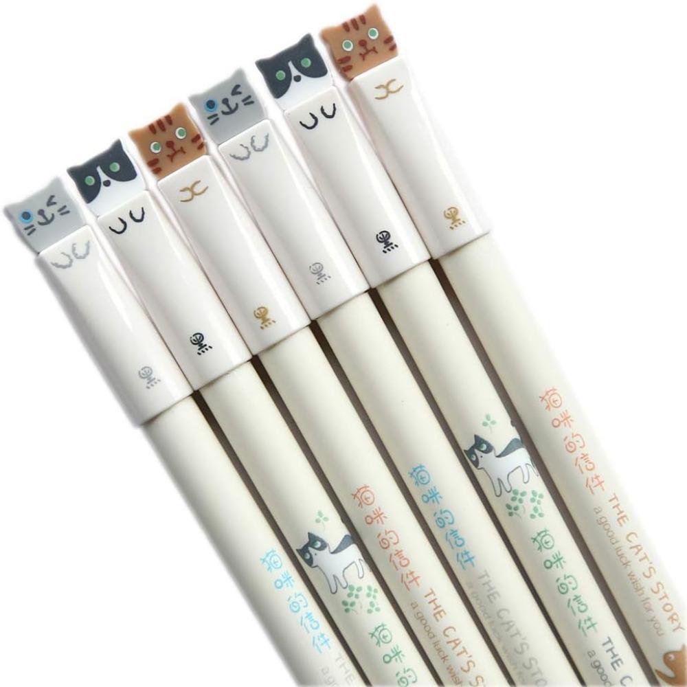 

12pcs Silicone Gel Pen Cartoon Pen Fun Black Ink Pens Office Supplies
