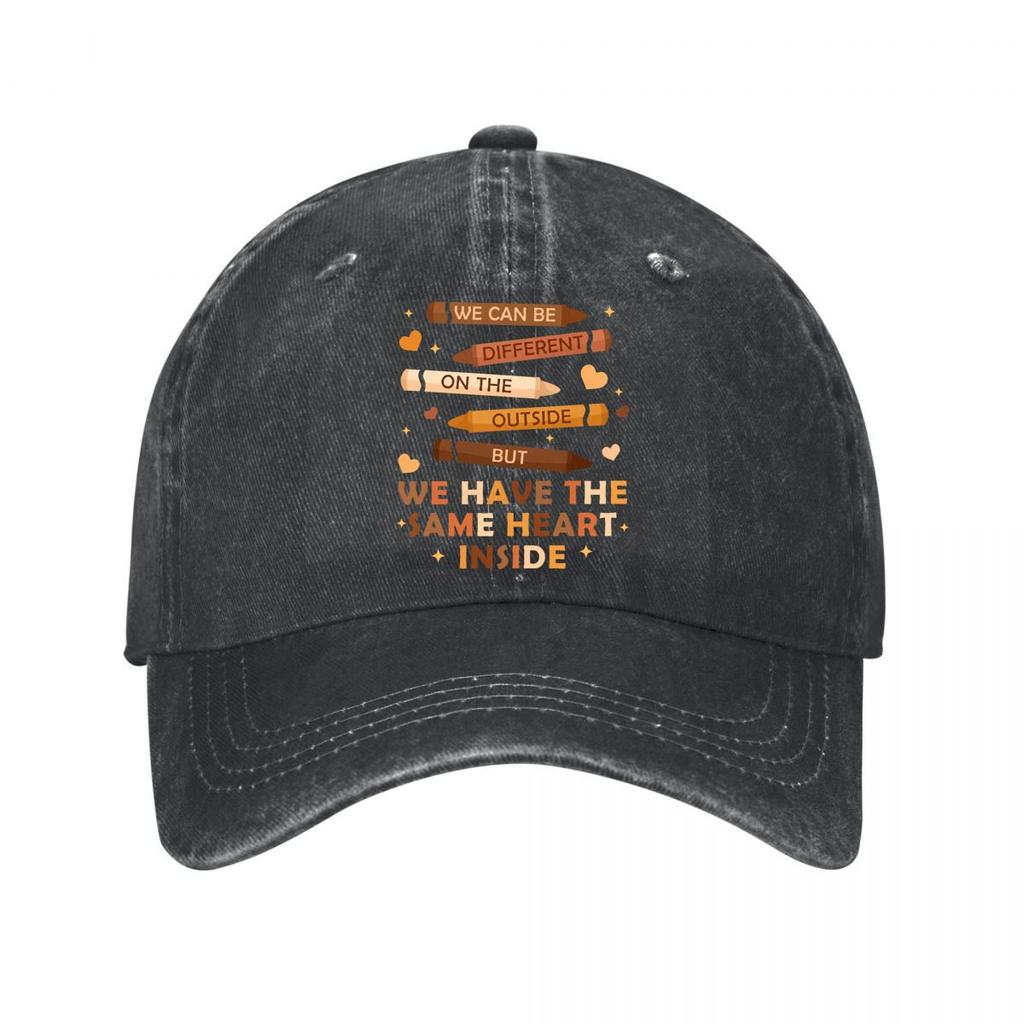 We Can Be Different On The Outside Same Heart Inside Washed Baseball Cap Outdoor For Womens Unisex FeUnisex