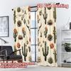 2D FLAT PRINTING 2pcs Curtains (Without Rod) Western Cacti and Roses Creative Chic Curtains Versatile Durable Polyester Curtains