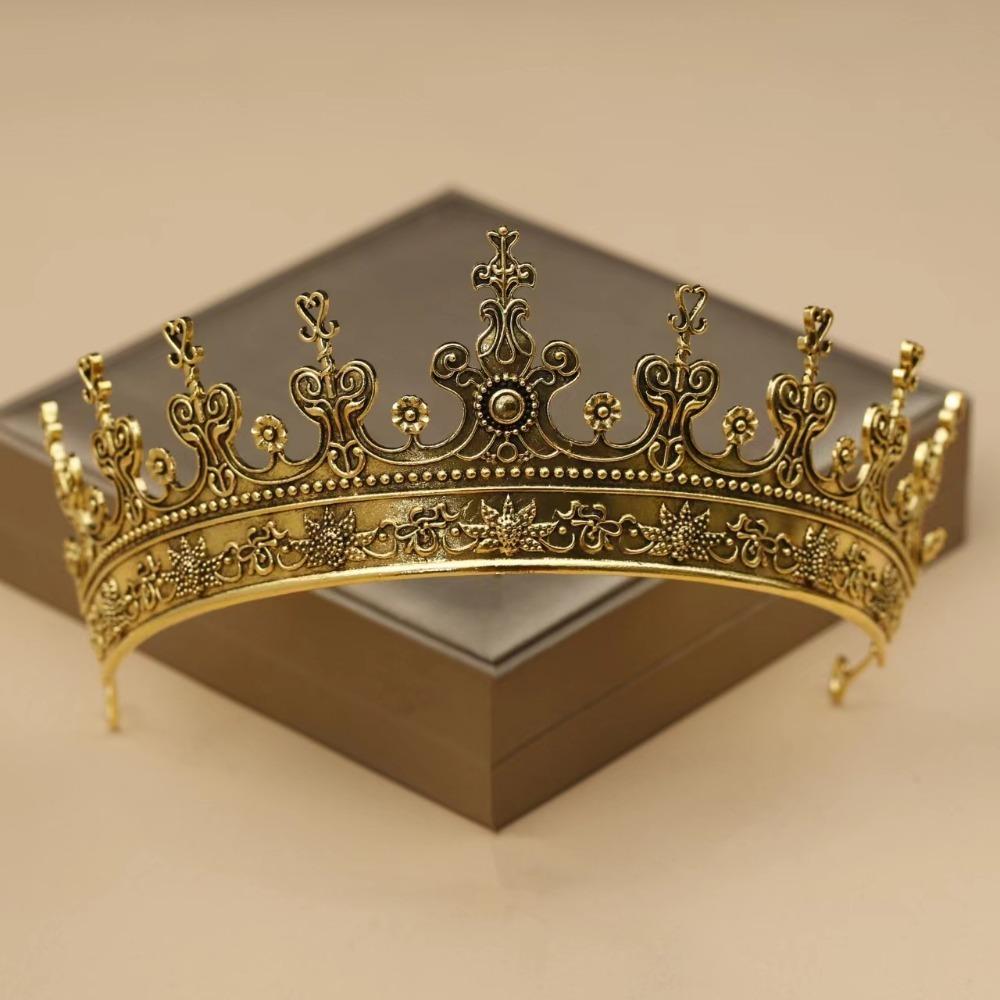 Cosplay Vintage Male Crown Stage Performance Prince Crown Hair Hoop Medieval King Crown  Unisex