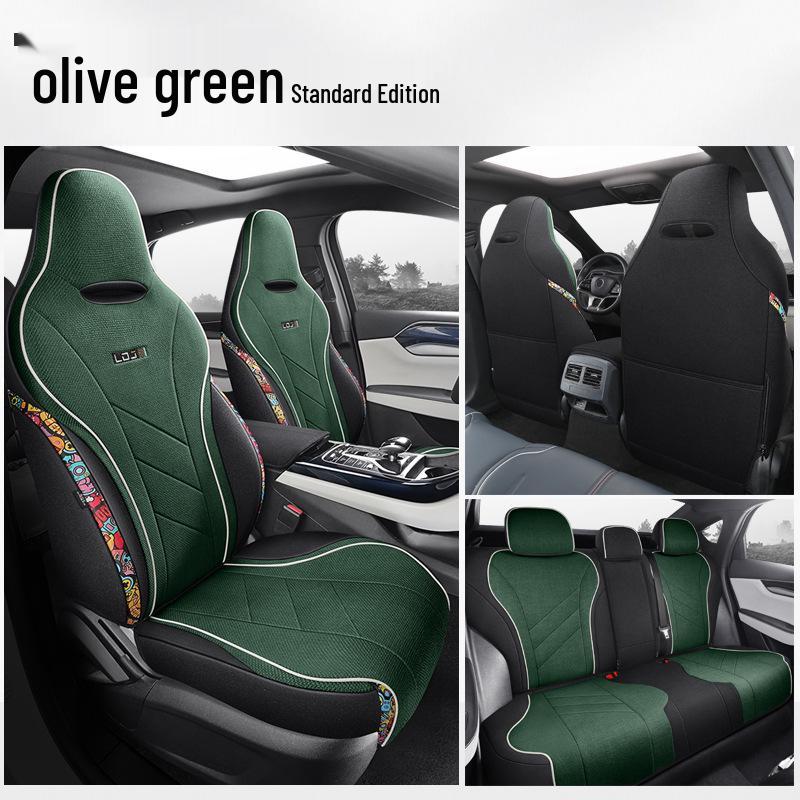 BYD Qin Plus All-Season Linen Cartoon Car Seat Cover
