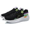 Li-Ning Stability Support Shock Absorption Non-Slip Wear-Resistant Rebound Low-Top Running Shoes Women Sneaker Black White Green ARHR052-2