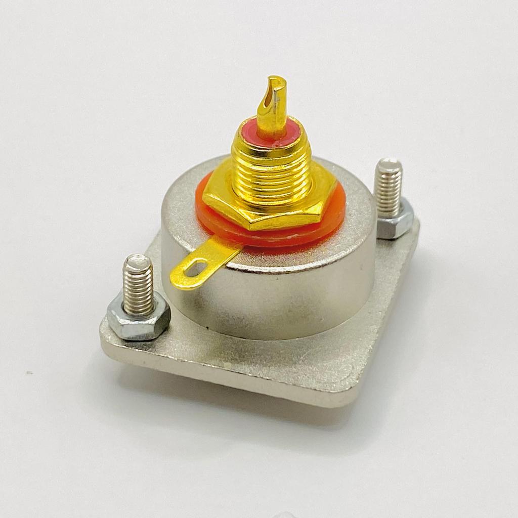RCA Panel Mount Chassis Socket Female Connector Jack Gold Plated Vacuum Tube Amplifier Audio Terminal of 2 Silver (Set Plated)