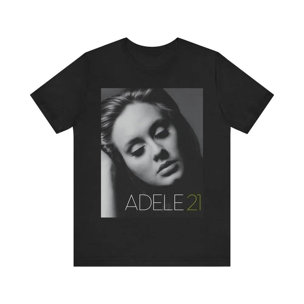 

Adele 21 Album Iconic Portrait T-Shirt, Unisex Classic Soul Music Fan Vintage Cotton Streetwear Tee L