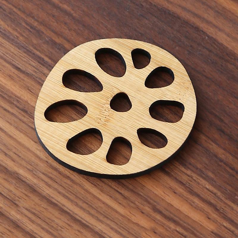Kreative Lotusblumen-Getränkeuntersetzer aus Holz, rund, Tassenunterlage, Tischset für Tee, Kaffeetasse, Tischset, Heimdekoration, Küchenzubehör