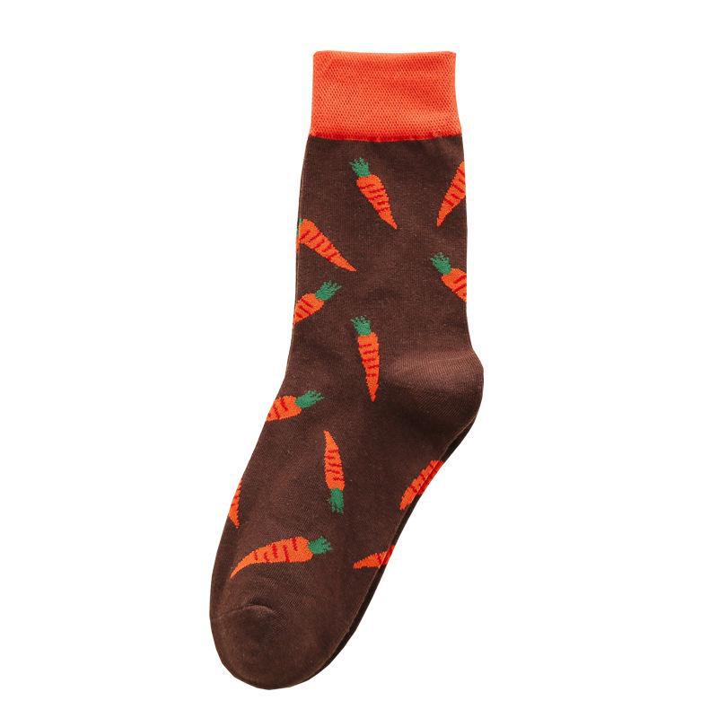 2023 Damen Mid-Tube Fruit Print Baumwollsocken für Frühling und Herbst